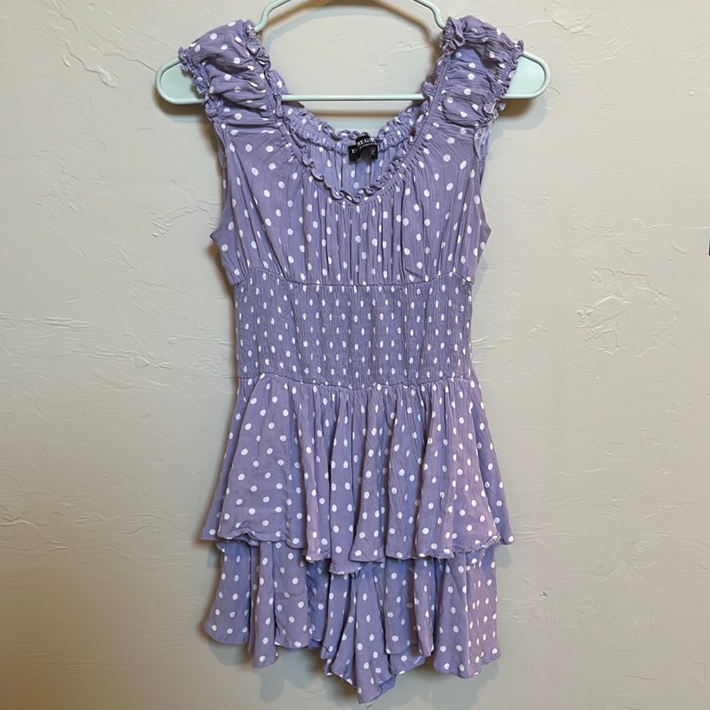 Purple Polka Dot Romper